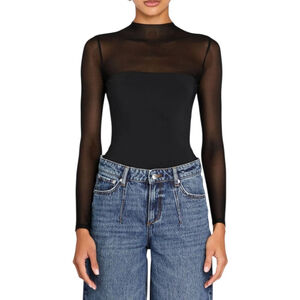 NWT $178 SER.O.YA Brandi Mesh Bodysuit Black XXL Retrofête